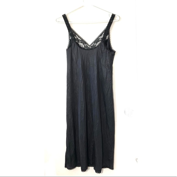 Vintage maiden form full slip lace black nightgown lingerie something special - Picture 4 of 7
